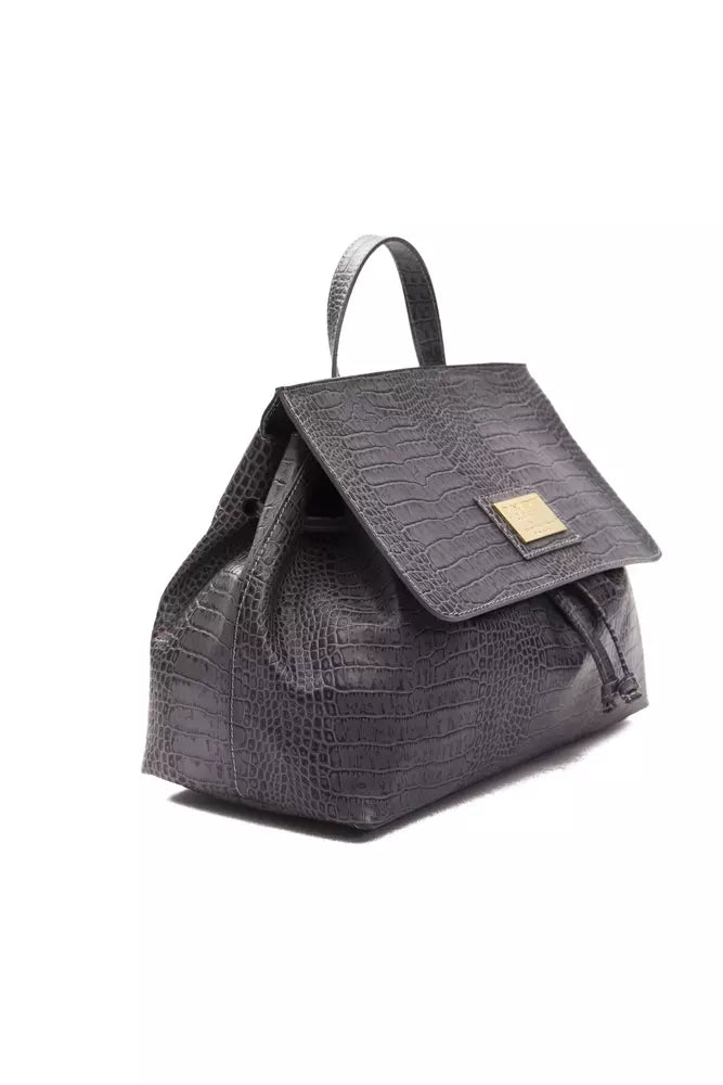 Cabrio Croc-Print Lederhandtasche