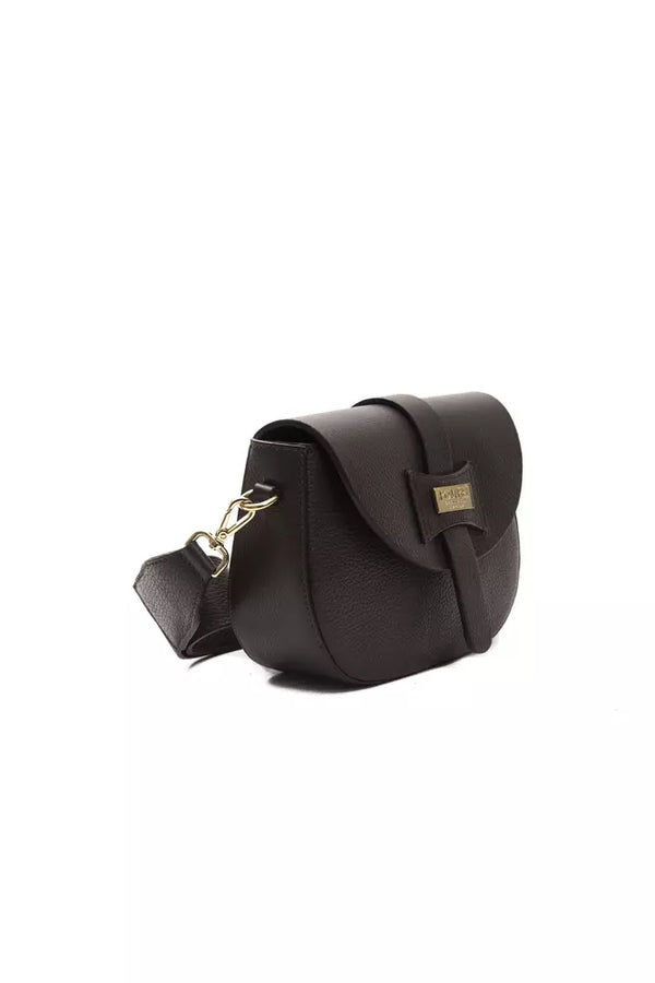 Borsa trasversale in pelle marrone chic