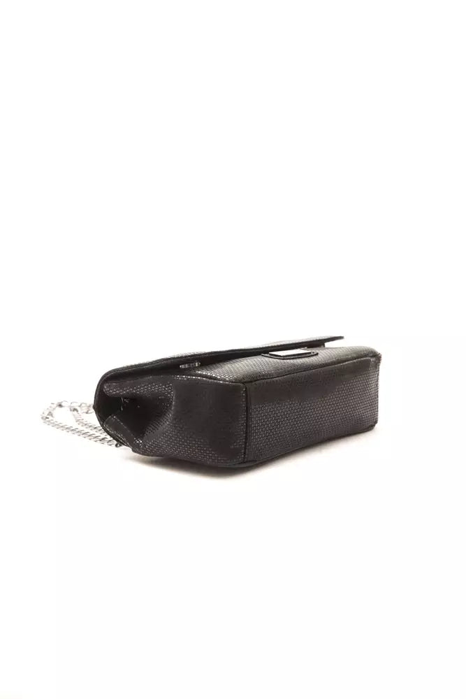 Elegante schwarze Leder -Crossbody -Tasche