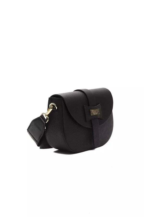 Elegante borsa a traversa in pelle nera