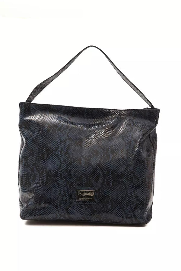 Elegante Blue Python Print Leder Umhängetasche