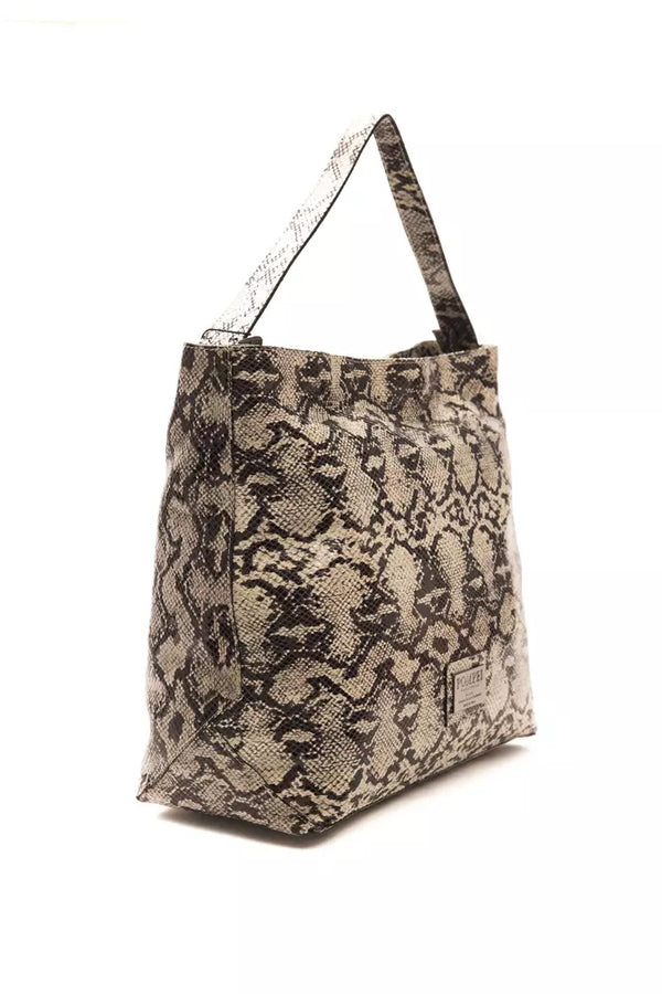 Bolso de cuero con estampado de pitón elegante