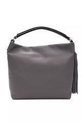 Bolso de hombro de cuero gris elegante