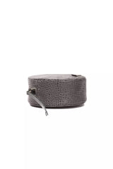 Elegante Crossbody de Croc-Embossed Gray Croc