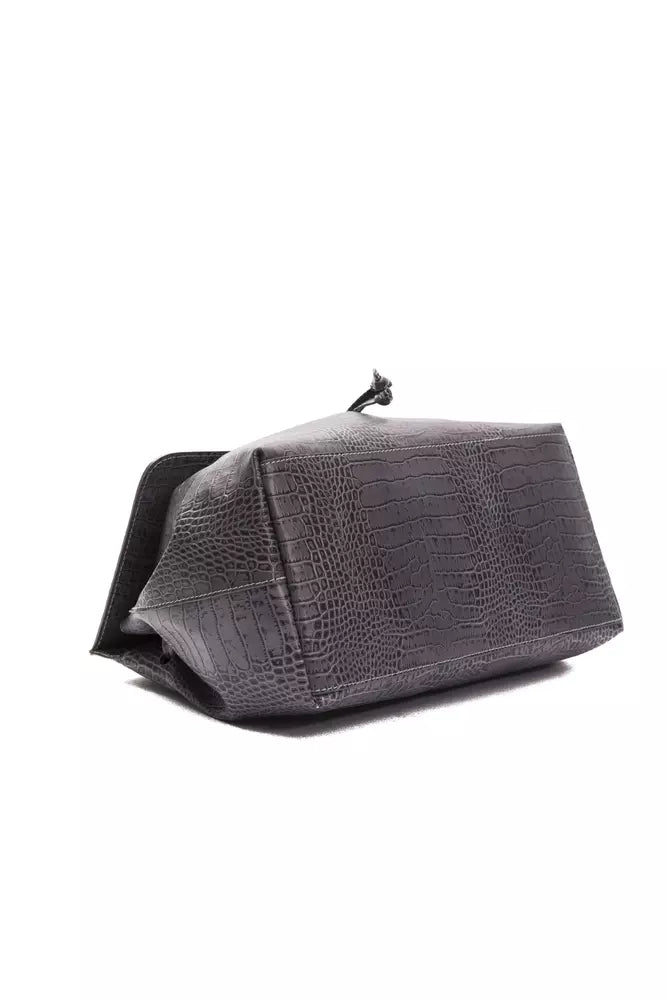 Cabrio Croc-Print Lederhandtasche