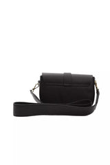 Elegante schwarze Leder -Crossbody -Tasche