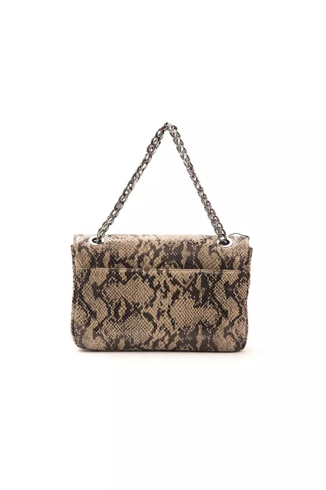 Elegante bolso de cuero con estampado Python Crossbody