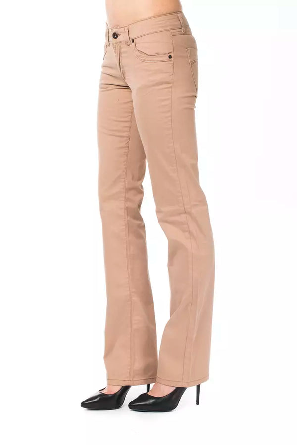 Pantalon en ajustement régulier beige chic pour les femmes