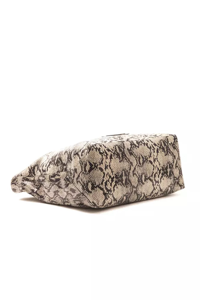 Chic Python Print Leder Umhängetasche