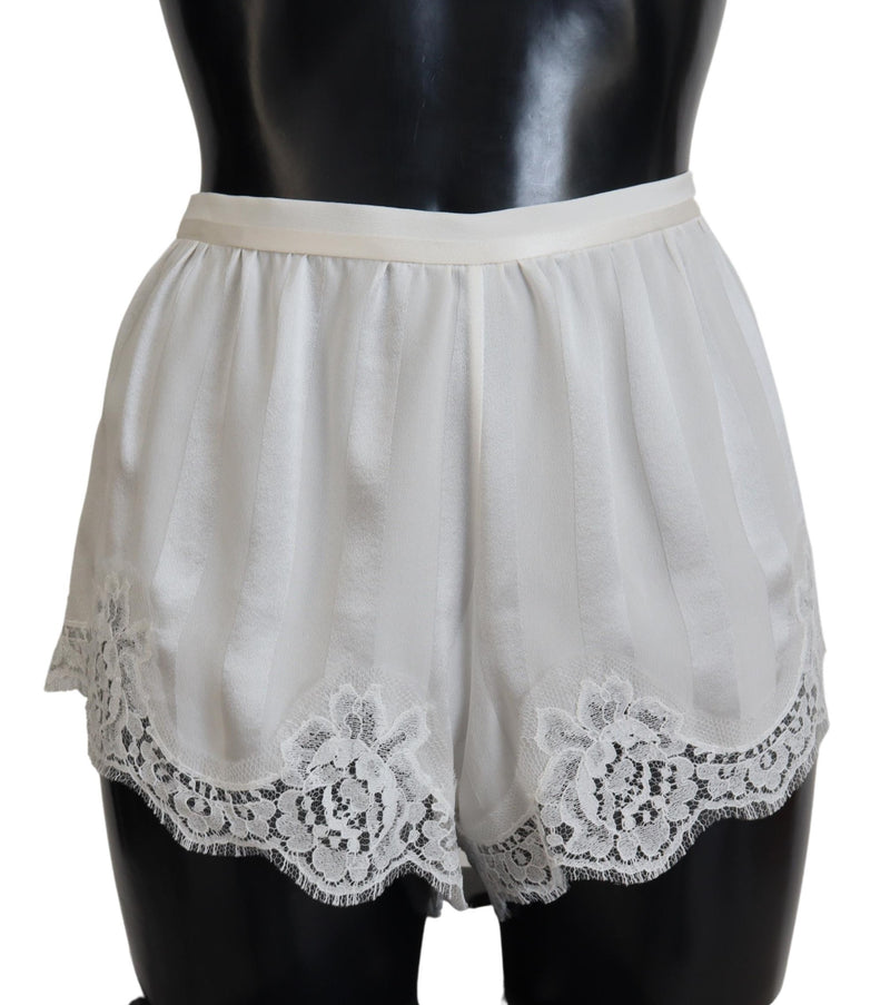 Elegante weiße Spitzen -Dessous -Shorts