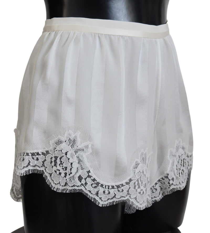 Shorts de lingerie en dentelle blanche élégante