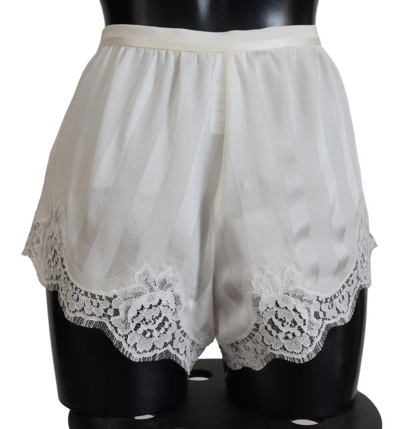 Shorts de lingerie en dentelle blanche élégante