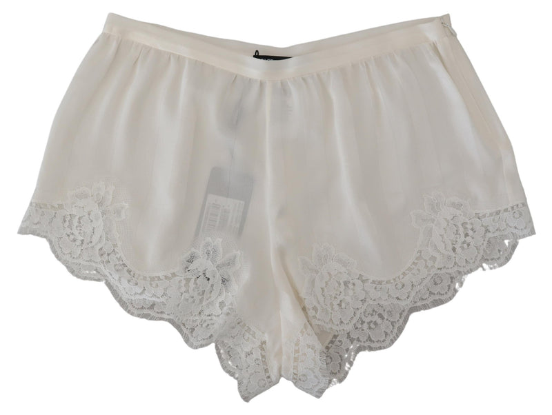 Eleganti pantaloncini di lingerie in pizzo bianco