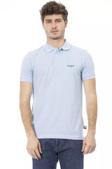 Light Blue Cotton Men Polo