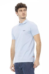 Elegante camisa de algodón azul claro