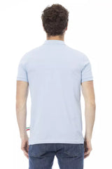 Elegante polo di cotone azzurro