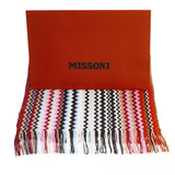 Geometric Pattern Fringed Scarf in Vibrant Tones