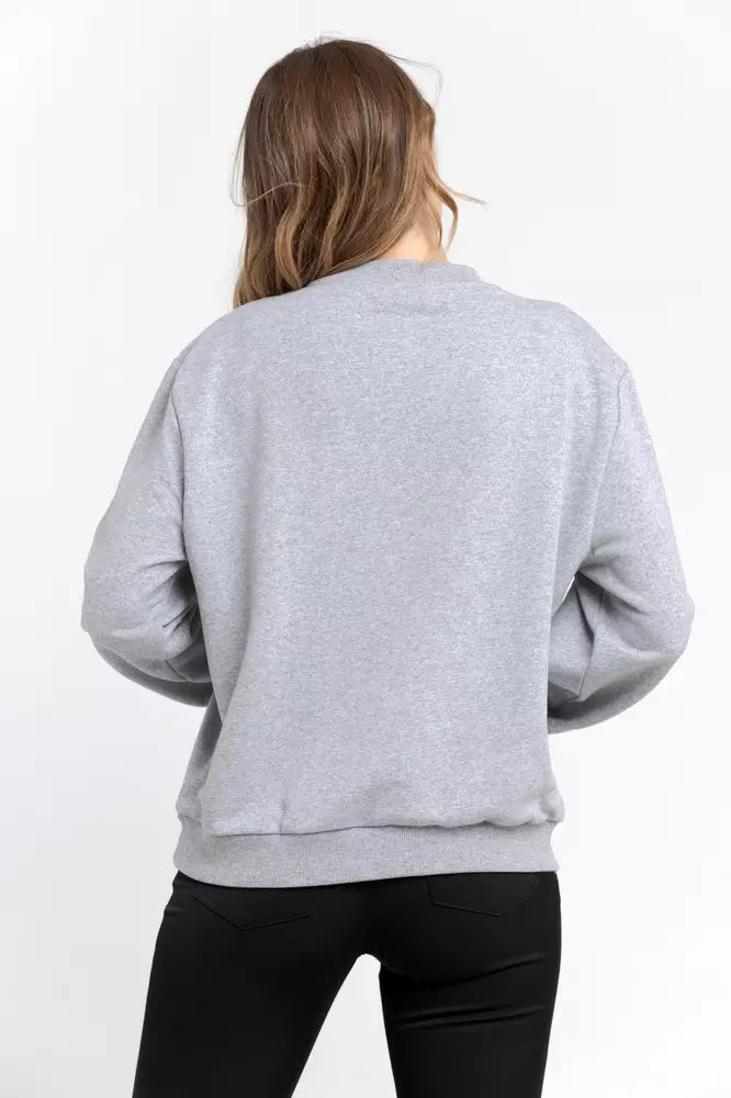 Übergroßes Baumwollblend-Sweatshirt mit Rundhalle