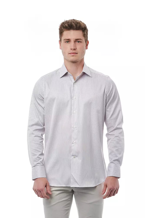 Camisa de cuello italiano blanco elegante