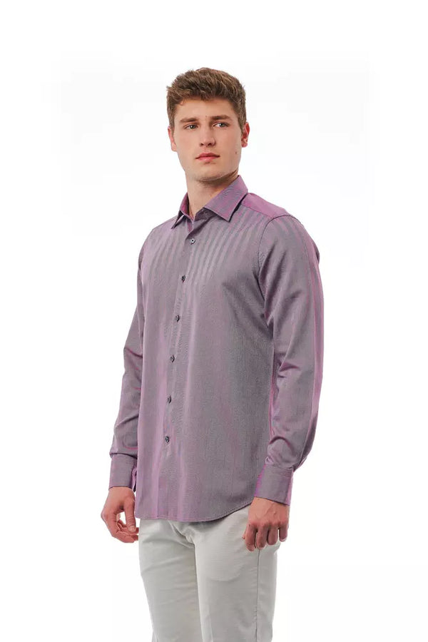 Elegante camisa de cuello borgoña italiana