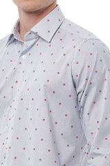 Elegante camisa de cuello italiano multicolor en forma italiana