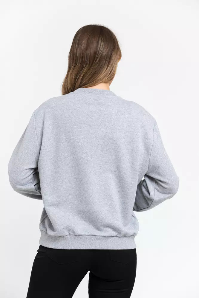 Übergroßes Baumwollblend-Sweatshirt mit Rundhalle