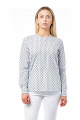 Blouse de coton à col rond à imprimé crâne