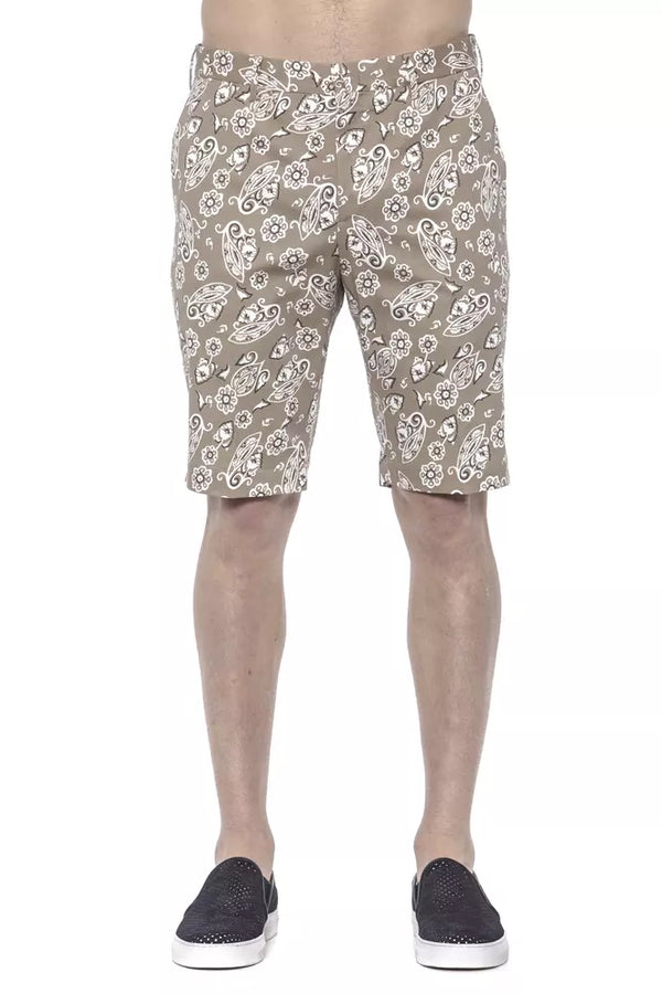 Beige Cotton Men Short