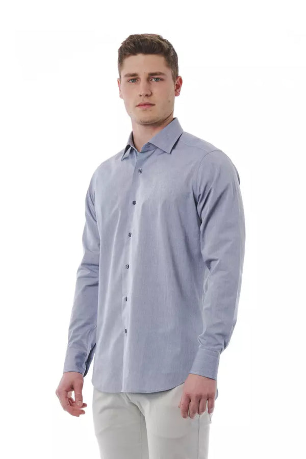 Chemise élégante en col italien gris