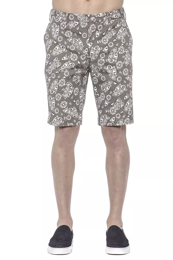 Schick gemusterte grüne Bermuda -Shorts