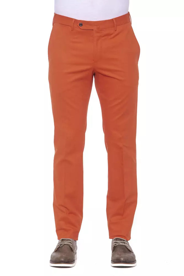 Red Cotton Men Trouser