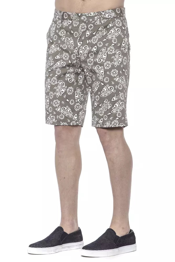 Schick gemusterte grüne Bermuda -Shorts