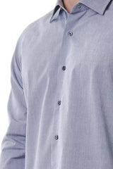 Camisa de cuello italiano gris elegante