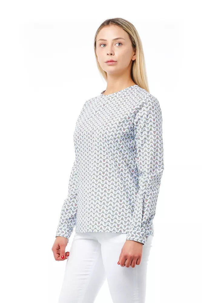 Blouse de coton à col rond à imprimé crâne