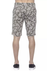 Schick gemusterte grüne Bermuda -Shorts