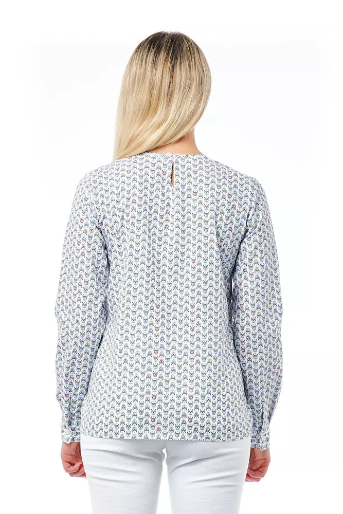 Blouse de coton à col rond à imprimé crâne