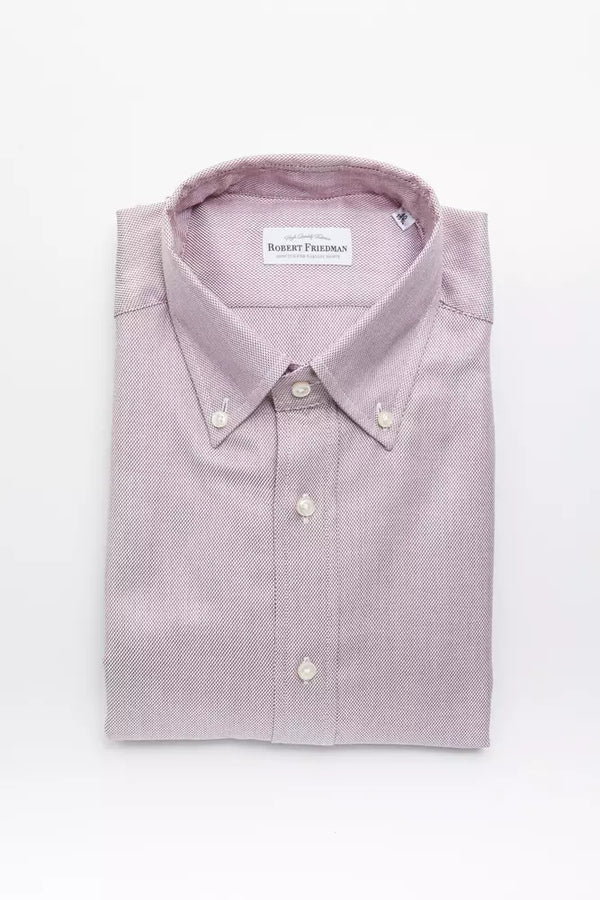 Elegante camicia abbottonata di cotone rosso