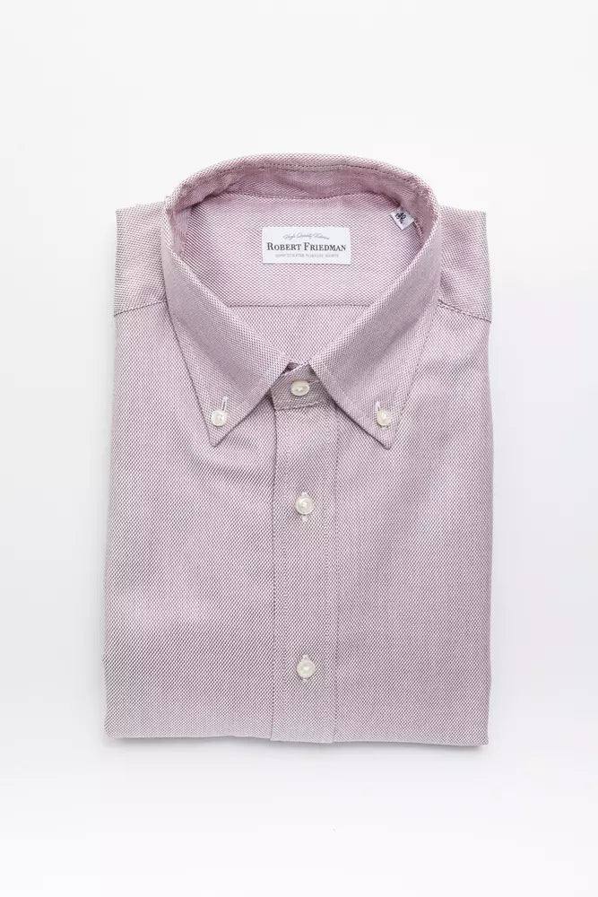 Elegante camicia abbottonata di cotone rosso