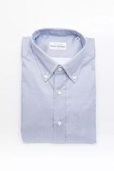 Elegante camicia di cotone azzurro