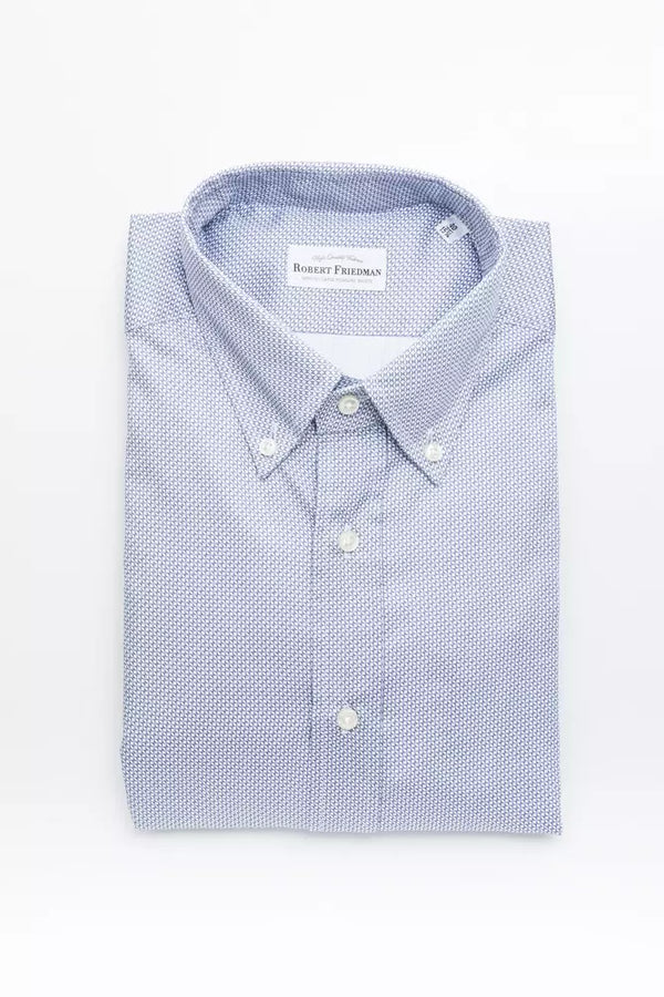 Elegante camisa de algodón azul claro