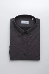 Elegante camisa de algodón con botones en negro