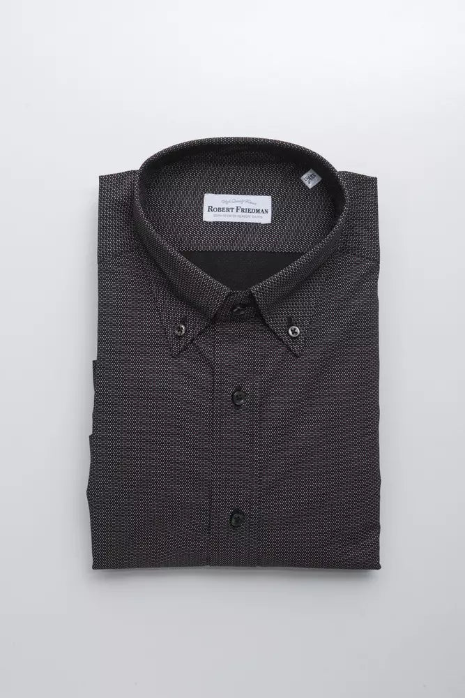 Chemise boutonnée en coton élégant en noir