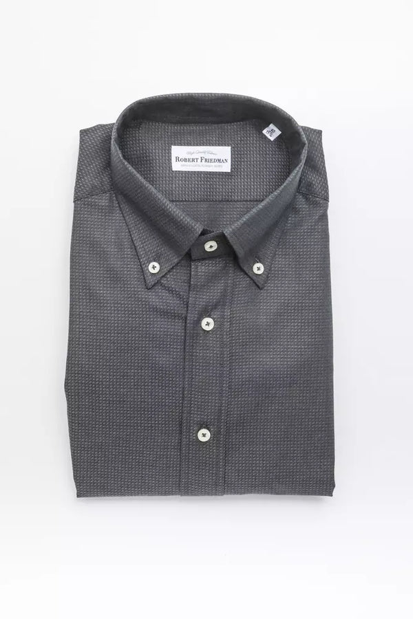 Camisa de ajuste regular con botón verde elegante