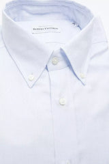 Elegante camicia di cotone azzurro