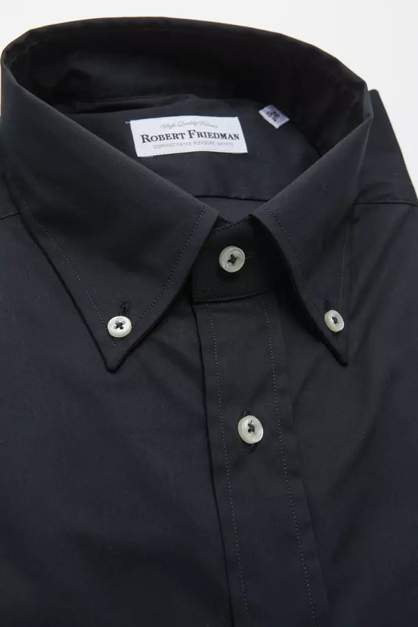 Elegante bottone nero giù camicia normale