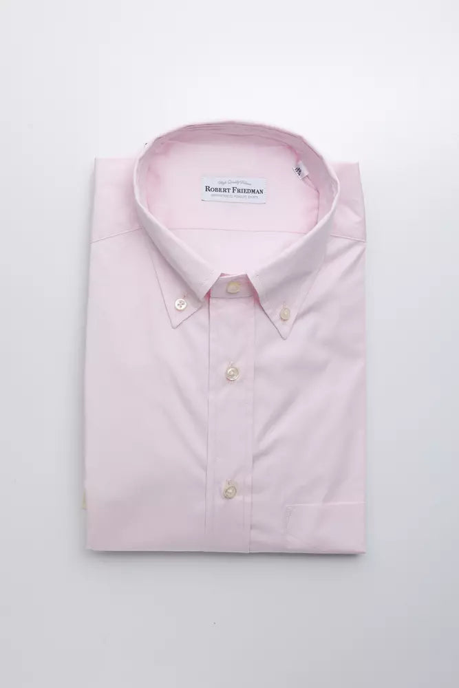 Elegantes Hemd aus rosa Baumwollbutton-Down-Hemd