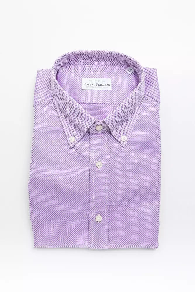 Elegante camisa de algodón rosa con botones