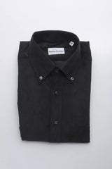 Elegantes schwarzes Button-Down-Baumwollhemd