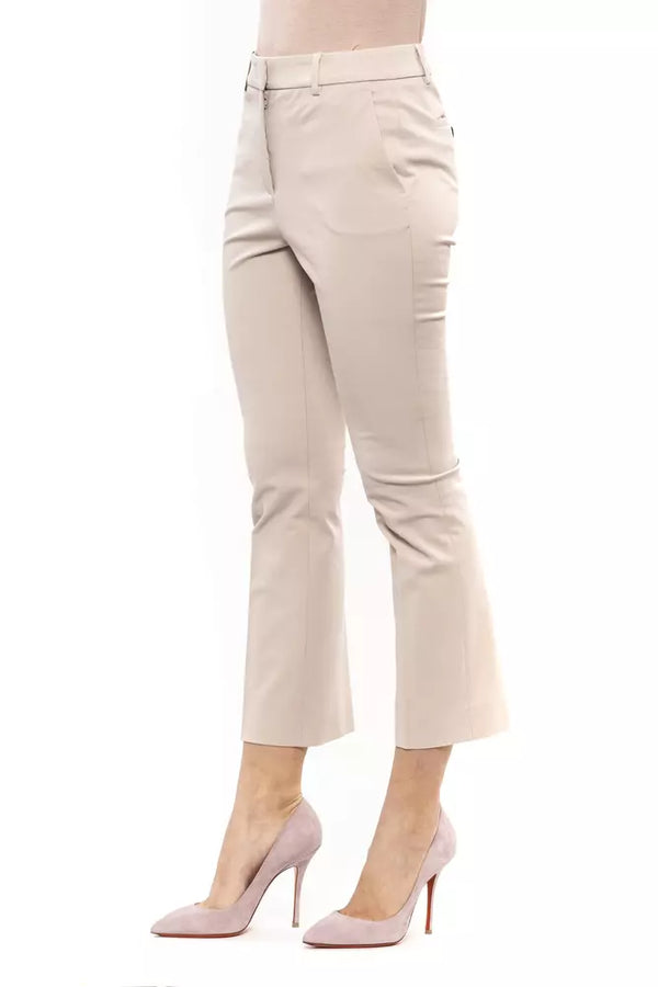 Elegante beige Stretch schlanke Hose