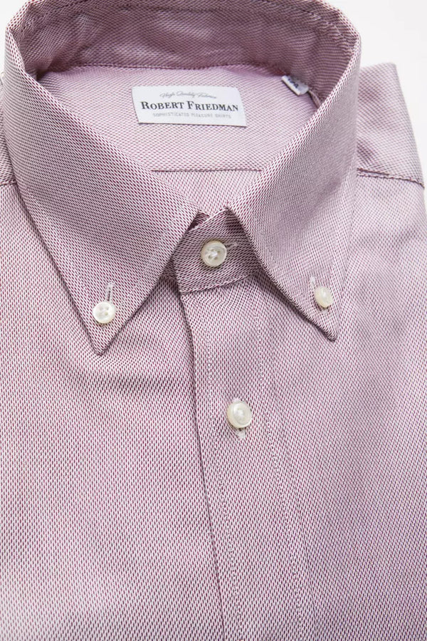 Chemise boutonnée en coton rouge élégant